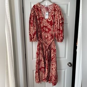 Mango Red Floral Dress - Size XXL